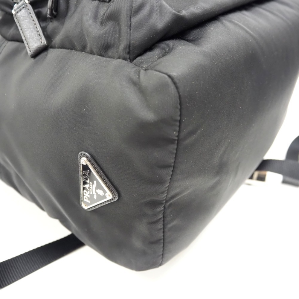 Prada Triangle Logo Backpack Daypack Black Nylon - image 3